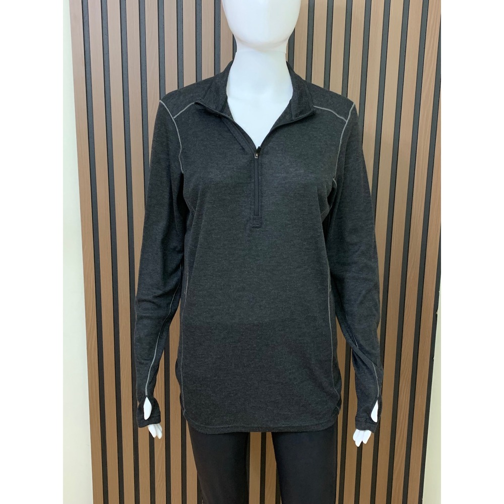 Kuhl Men's Charcoal Heather Grey Quarter Zip Pullover Thumbholes Size M